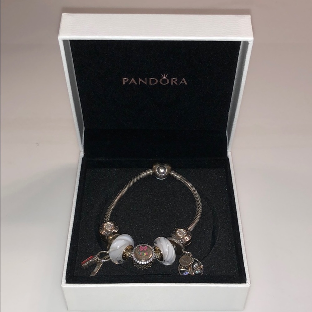 Pandora Moments Heart Clasp Snake Chain Bracelet